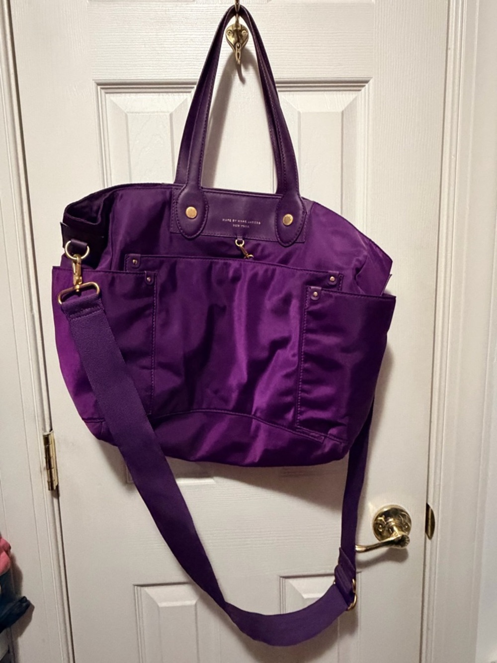 Marc by Marc Jacobs Deep Purple Nylon Tote with Shoulder Strap